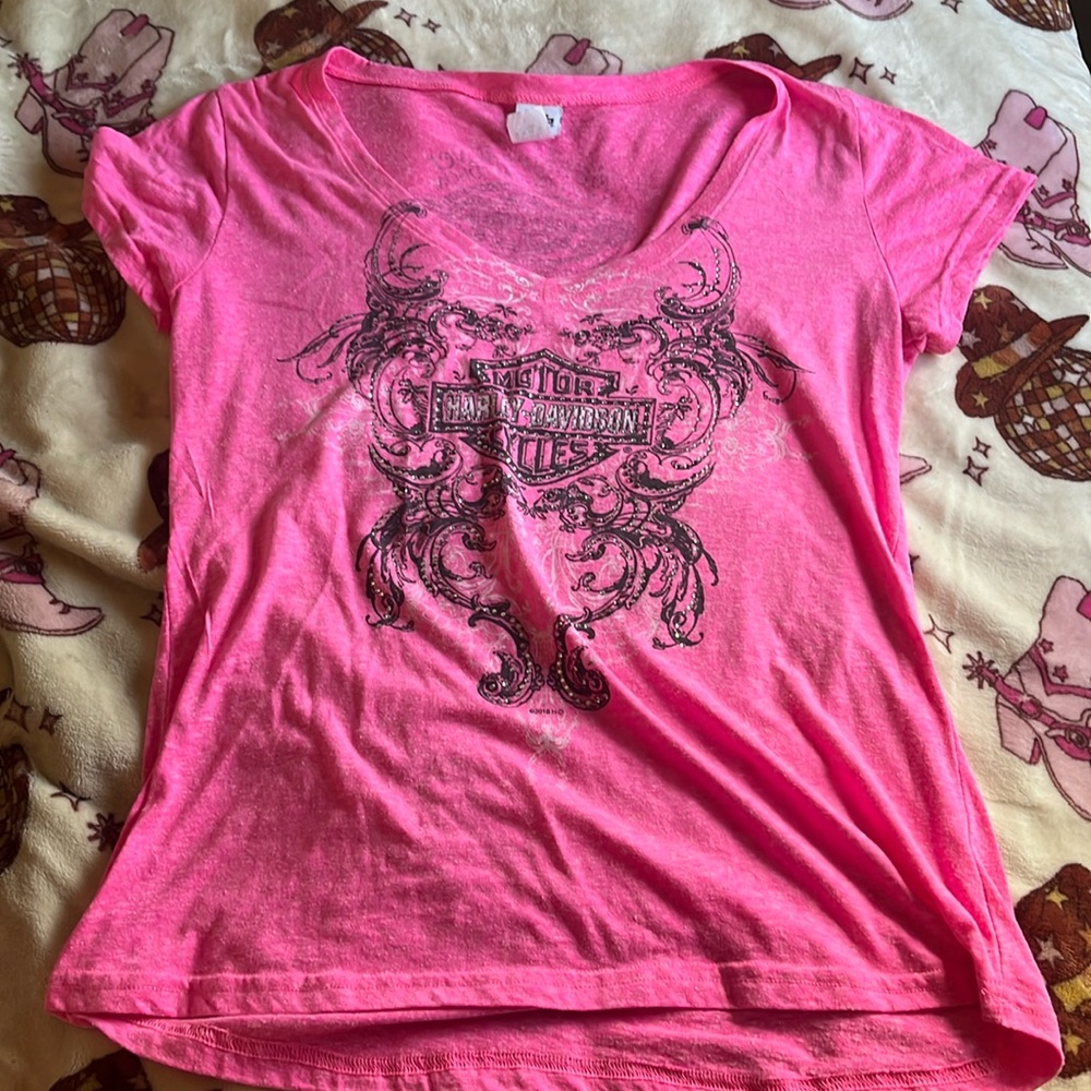 Womens V-neck Harley Davidson shirt Large